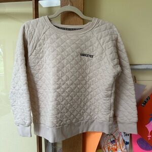 Women's Cream Quilted Iowa Hawkeyes Sweatshirt